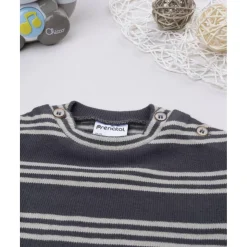 Camiseta niño gris y azul