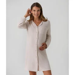 Camisón premamá beige efecto tricot