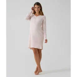 Camisón premamá rosa a rayas