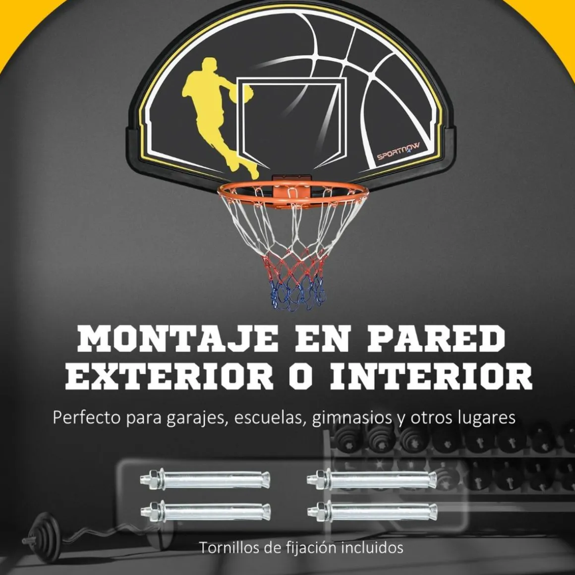 Canasta de Baloncesto bicolor para puerta o pared