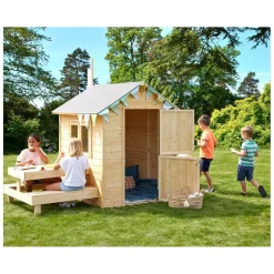 Caseta de madera infantil con mesa de picnic Tiana