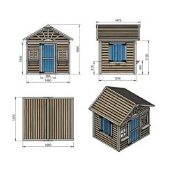 Casita infantil Visby de madera Azul