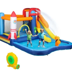 Castillo hinchable 5 en 1 con piscina y tobogán