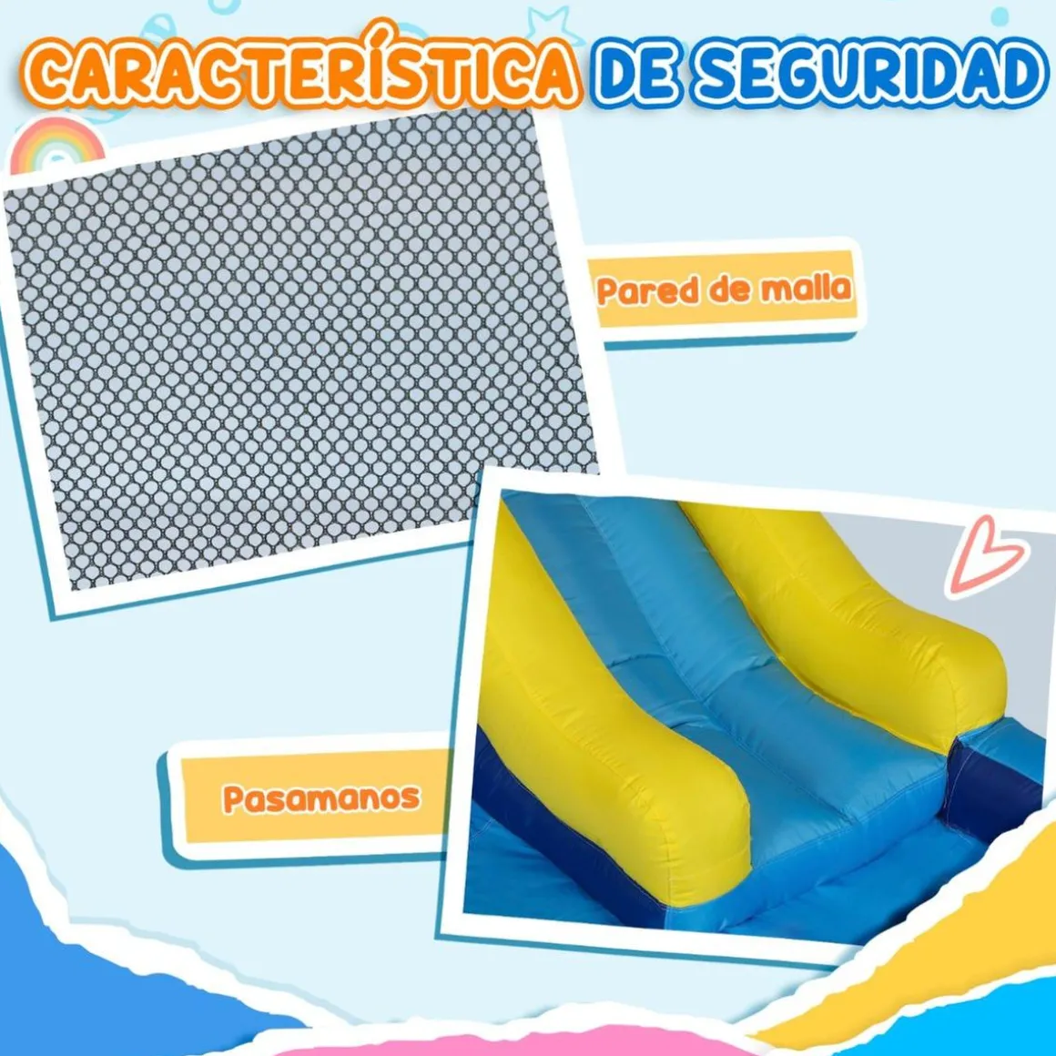 Castillo hinchable 5 en 1 con piscina y tobogán