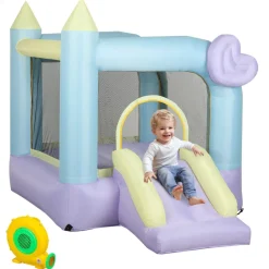 Castillo Hinchable con Tobogán Doble y Área de Salto