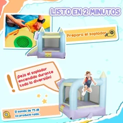 Castillo Hinchable con Tobogán Doble y Área de Salto