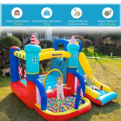 Castillo Hinchable con tobogán 265 cm Outsunny