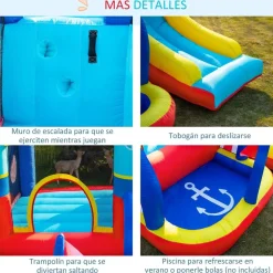Castillo Hinchable con tobogán 265 cm Outsunny