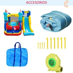 Castillo Hinchable con tobogán 265 cm Outsunny