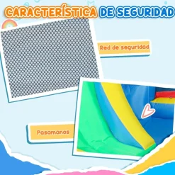 Castillo inflable 5 en 1 con tobogán y piscinas