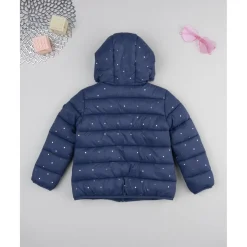 Cazadora niña azul marino con corazones allover