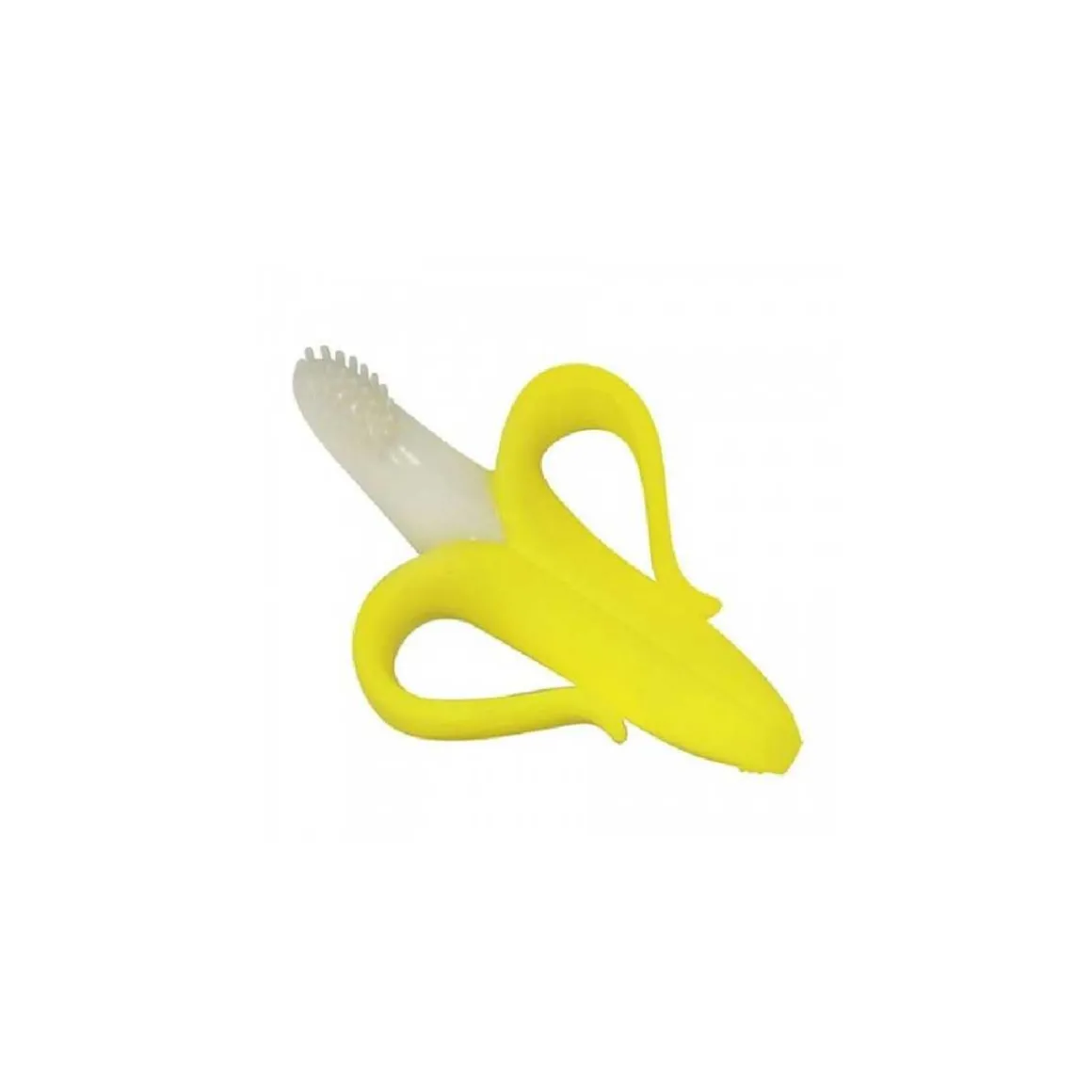 Cepillo de dientes infantil y mordedor amarillo