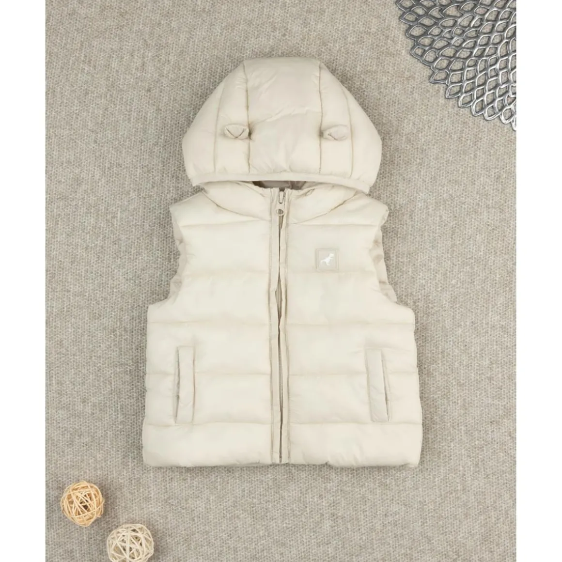 Chaleco infantil blanco de nylon reciclado