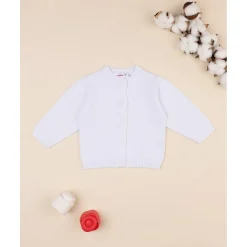 Chaqueta de punto blanca tricot conjunto de bebé