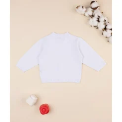 Chaqueta de punto blanca tricot conjunto de bebé