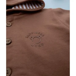 Chaqueta marrón con capucha para niño