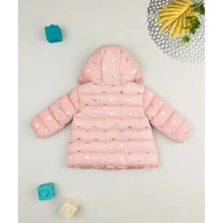 Chaqueta niña rosa con capucha