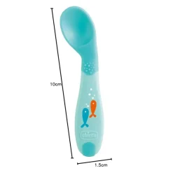 Chicco - Cuchara Inclinada Primeras Papillas Azul