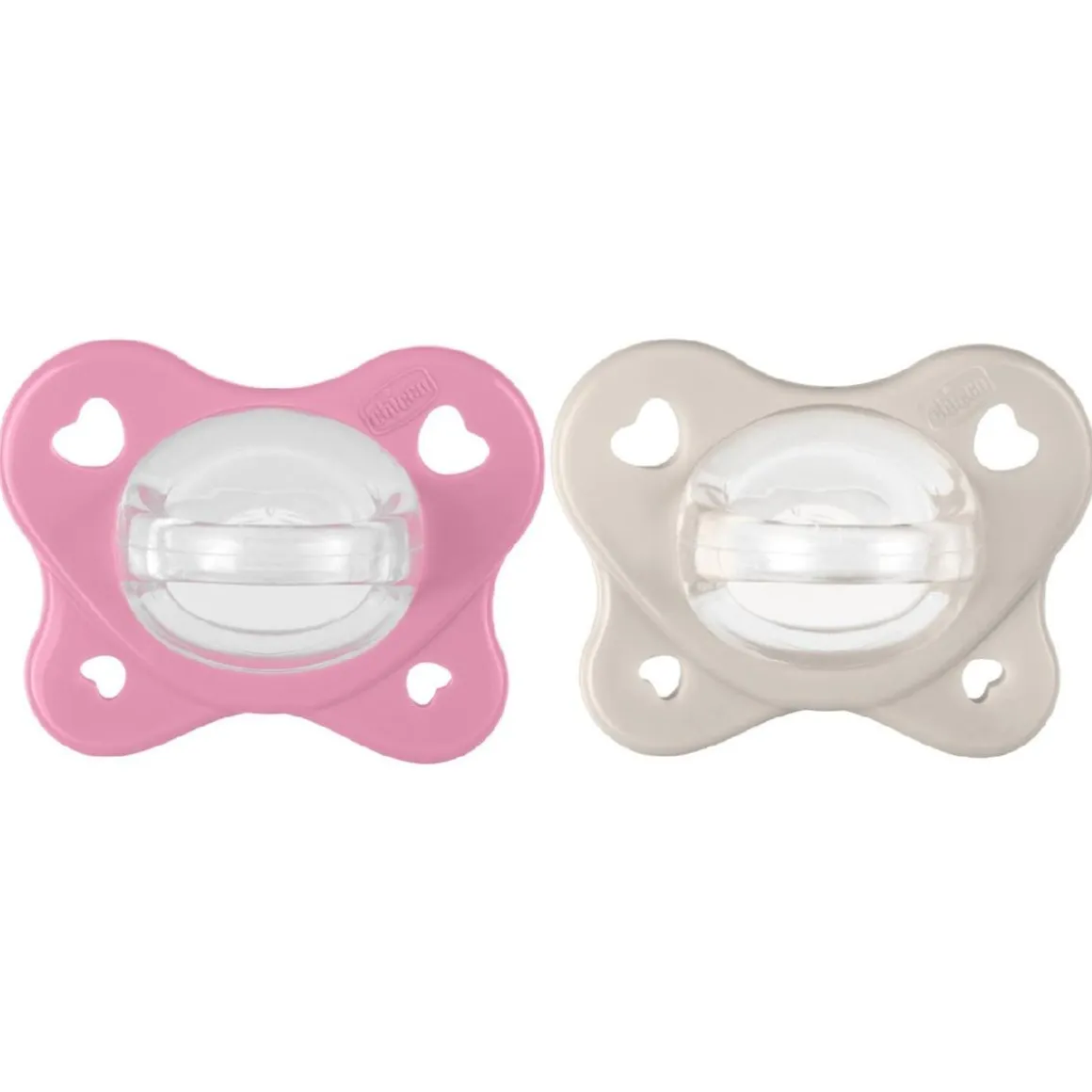 Chicco - Pack 2 chupetes Physio Dual Soft rosa y beige (6-16m)