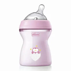 Chicco - Biberón Natural Feeling 250ml Rosa 2m+