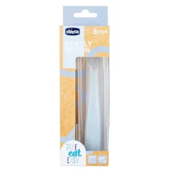 Chicco - Cuchara de Silicona con estuche - Gris