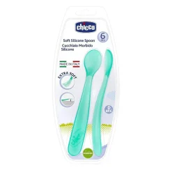 Chicco - Cuchara de silicona azul