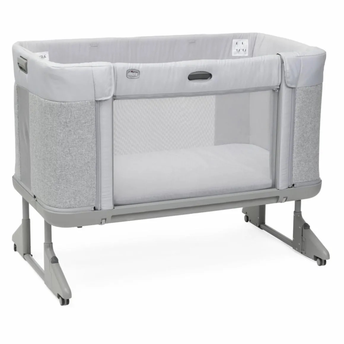 Chicco - Cuna de colecho Next2Me Forever Ash Grey Cross Collection
