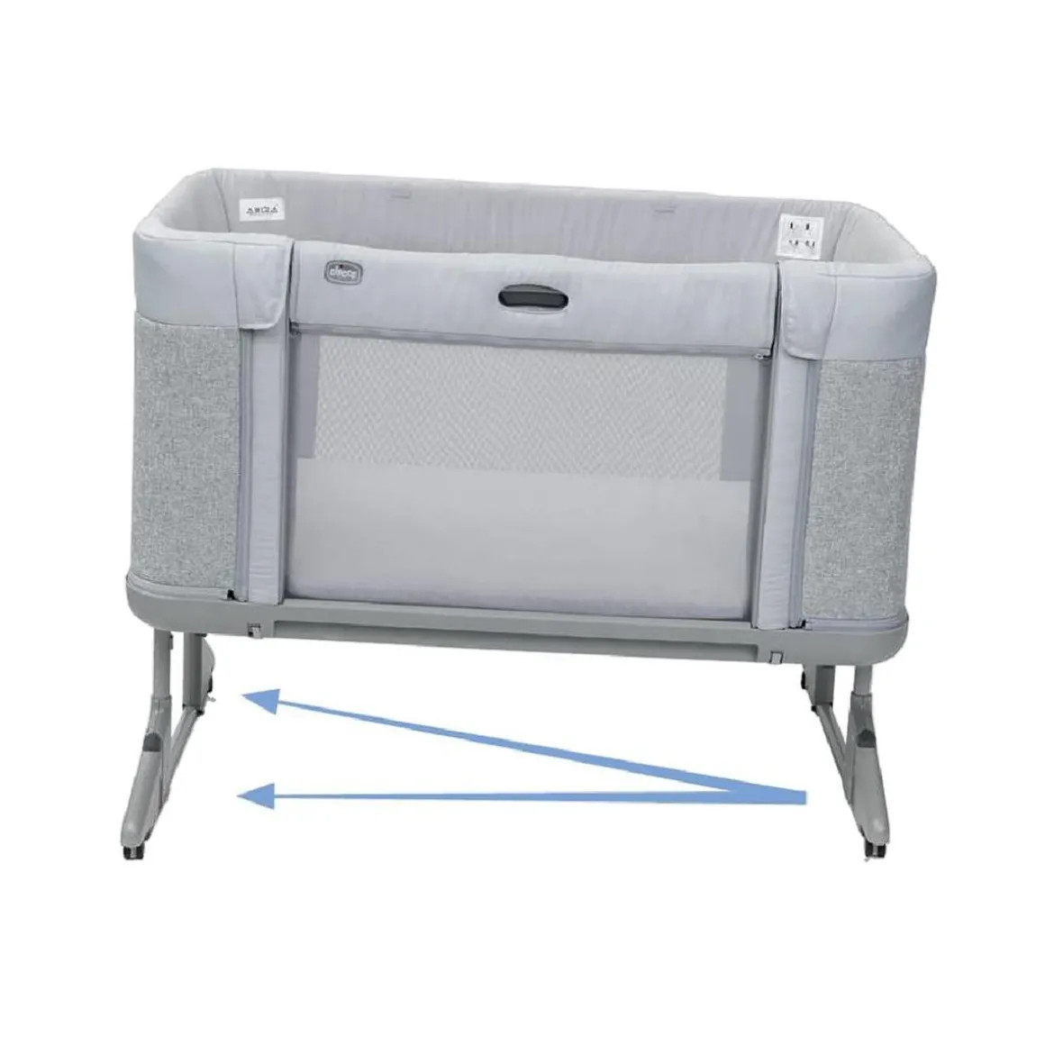 Chicco - Cuna de colecho Next2Me Forever Ash Grey Cross Collection