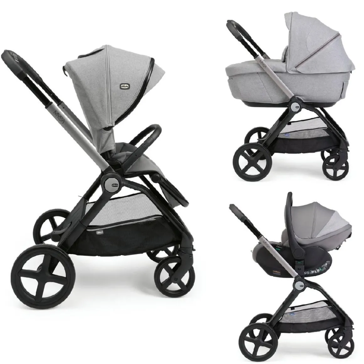 Chicco - Trio Mysa Gran Comfort y First Seat Recline Lunar Rock