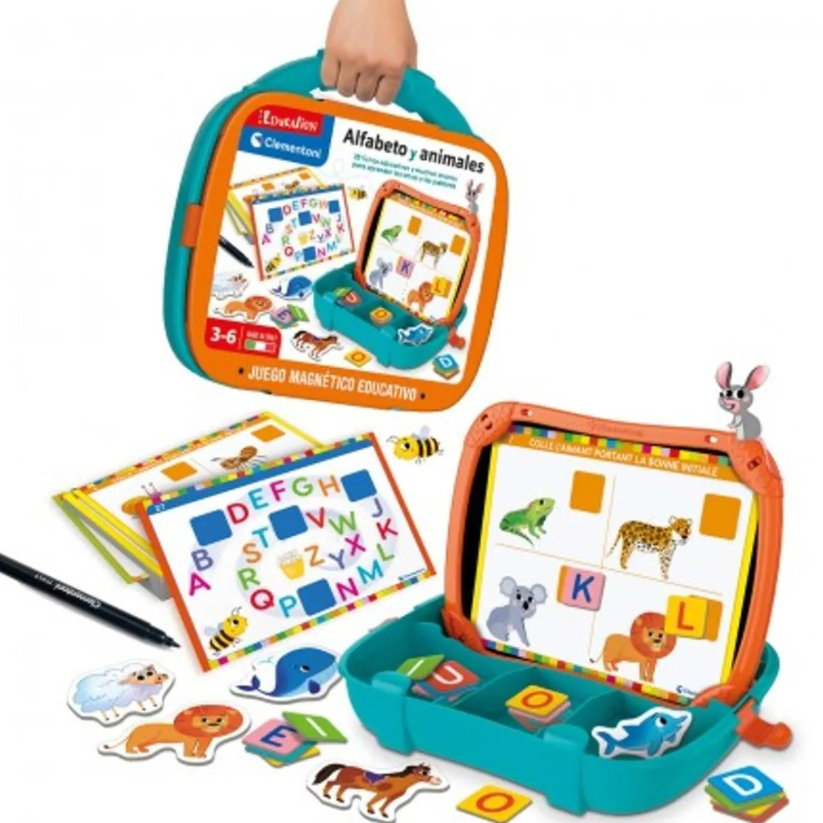 Clementoni - Juego educativo magnético de alfabeto en maletín ㅤ