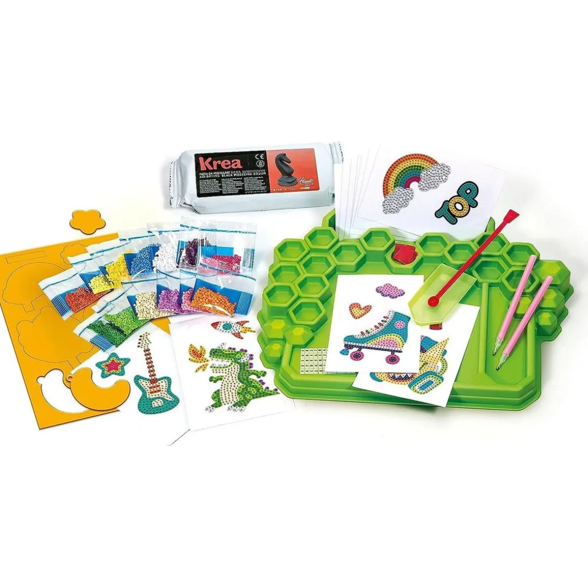 Clementoni - Kit de pegatinas 3D brillantes y diamantes creativo para regalo