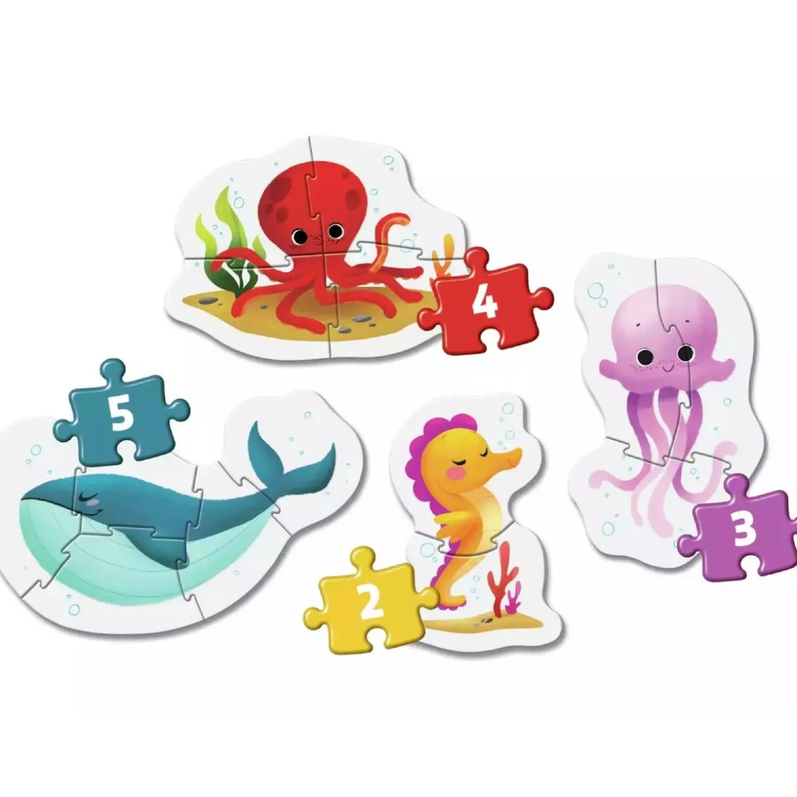 Clementoni - Mis primeros Puzzles Progresivos 3-6-9-12 - Vida Marina