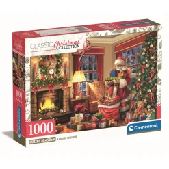 Clementoni - Puzzle 1000 piezas - Visita de Papá Noel