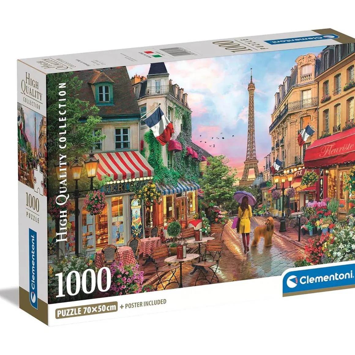 Clementoni - Puzzle 1000 piezas flores en Paris ㅤ
