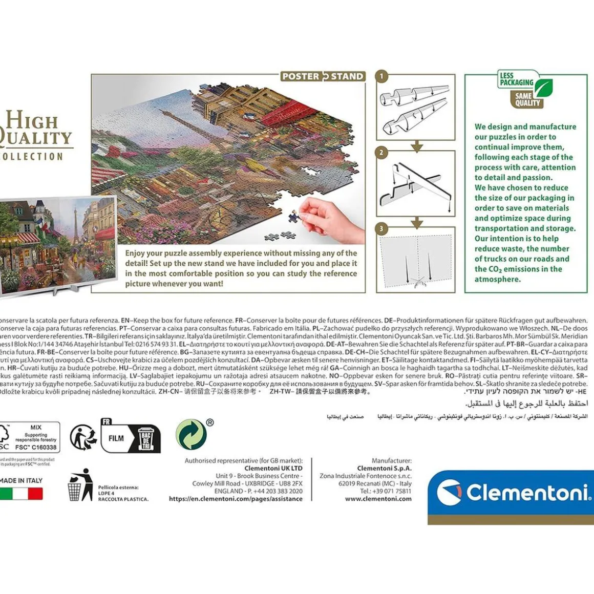 Clementoni - Puzzle 1000 piezas flores en Paris ㅤ