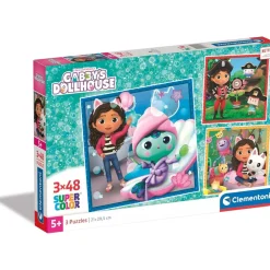 Clementoni - Puzzle Gabbys Dollshouse 3x48 ㅤ