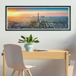 Clementoni - Puzzle panorámico de 1000 piezas, paisajes de ciudades, Skyline de París ㅤ