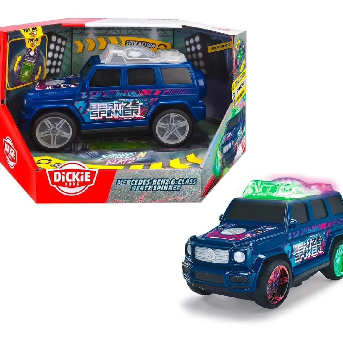 Coche de juguete con luces intermitentes, música y giros, incluye pilas ㅤ