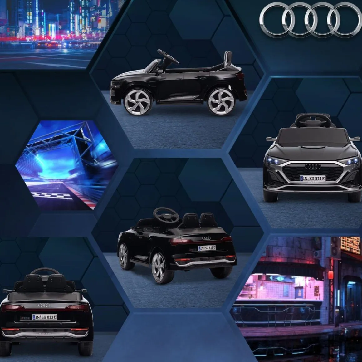 Coche Eléctrico Audi Q8 Etron Sportback 12V Negro