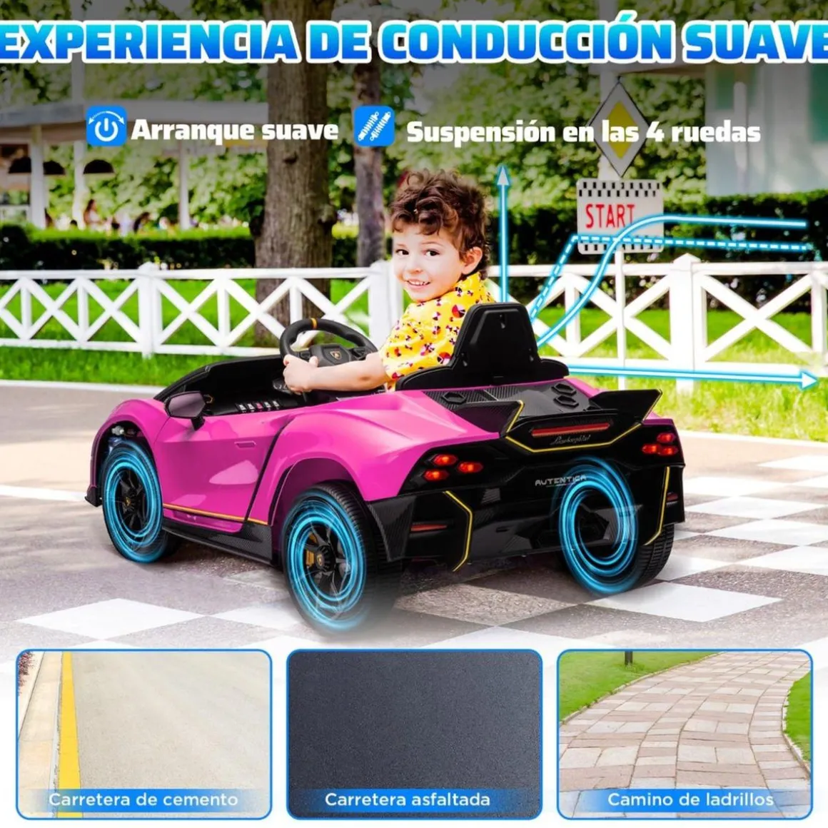 Coche eléctrico Lamborghini Autentica Rosa