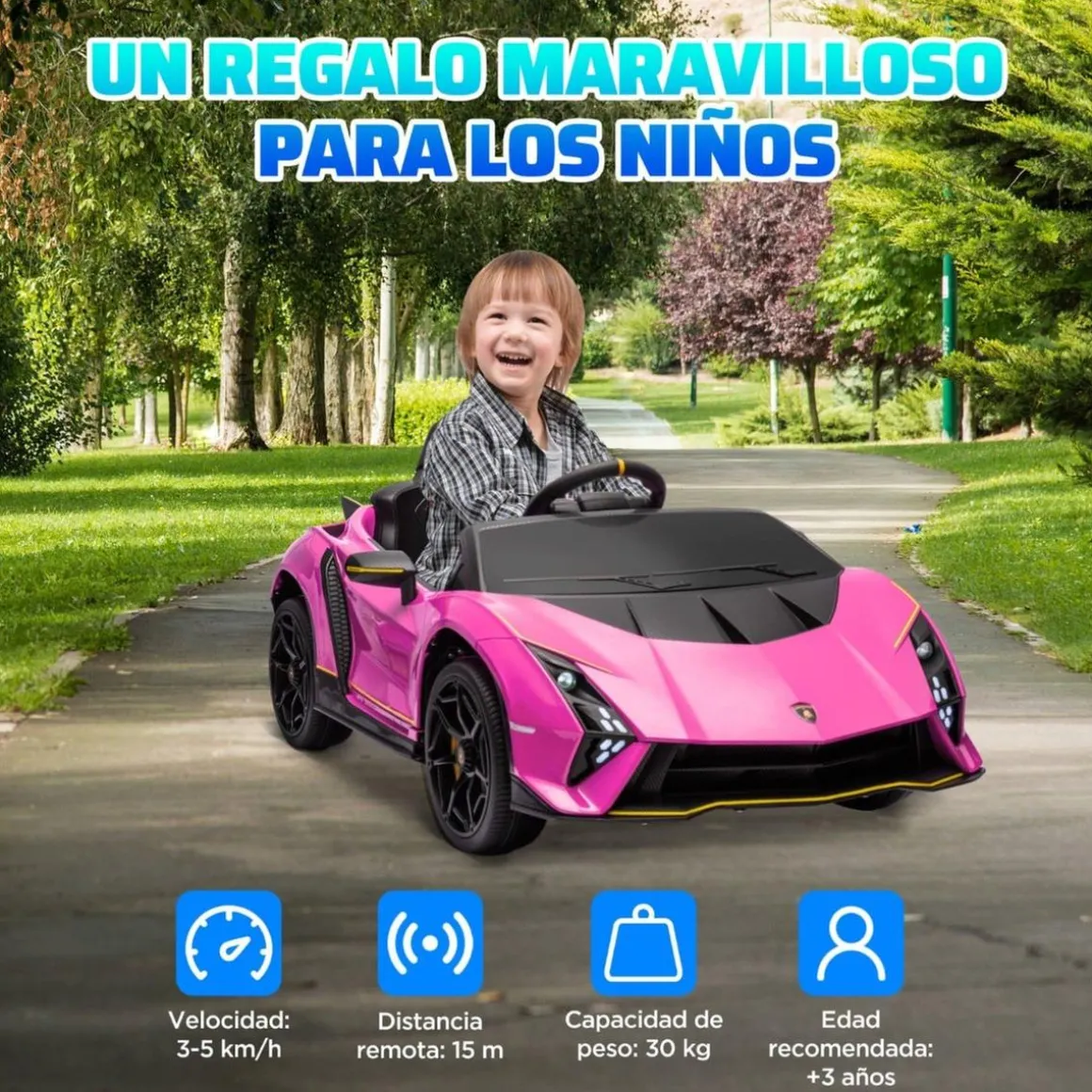 Coche eléctrico Lamborghini Autentica Rosa