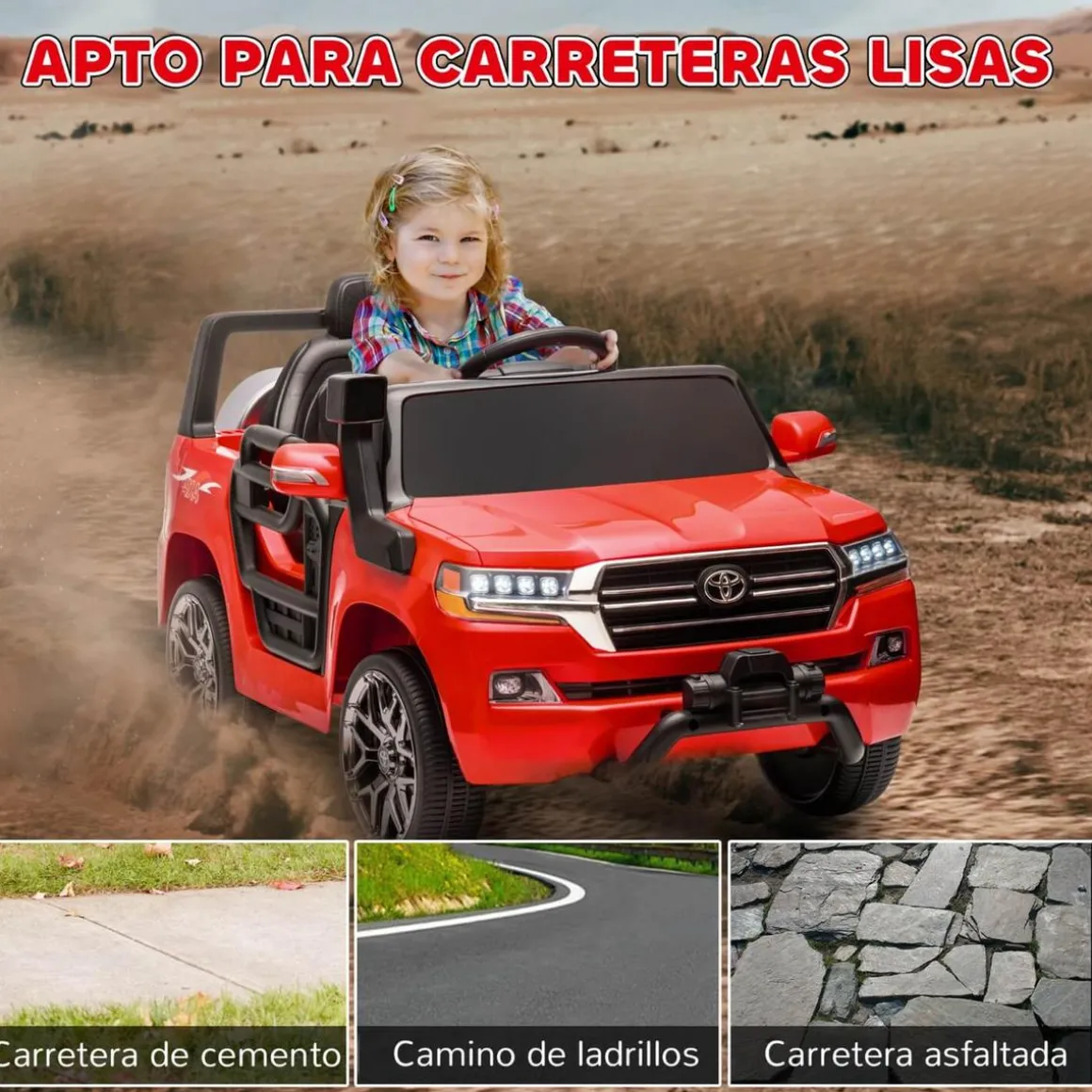 Coche eléctrico Toyota LAND CRUISER Rojo