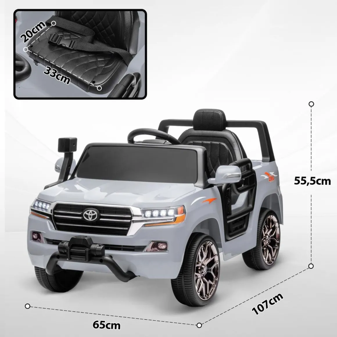 Coche eléctrico Toyota LAND CRUISER Gris