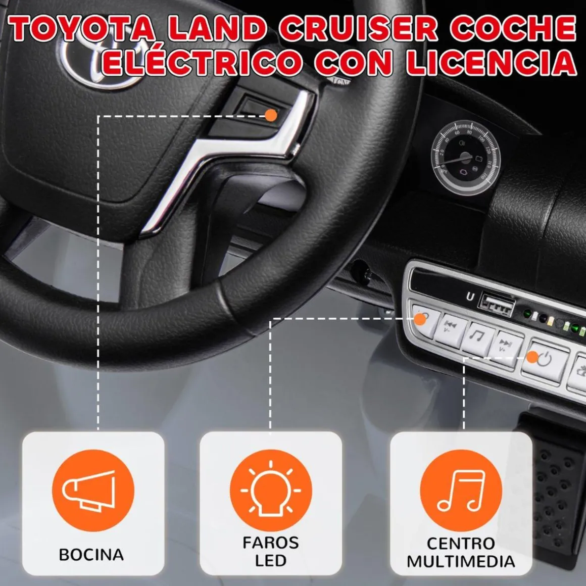 Coche eléctrico Toyota LAND CRUISER Gris