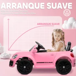 Coche eléctrico Volkswagen Beetle Rosa