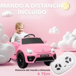 Coche eléctrico Volkswagen Beetle Rosa