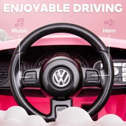 Coche eléctrico Volkswagen Beetle Rosa