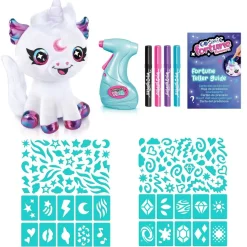 Colorea tu unicornio mágico con cuerno luminoso