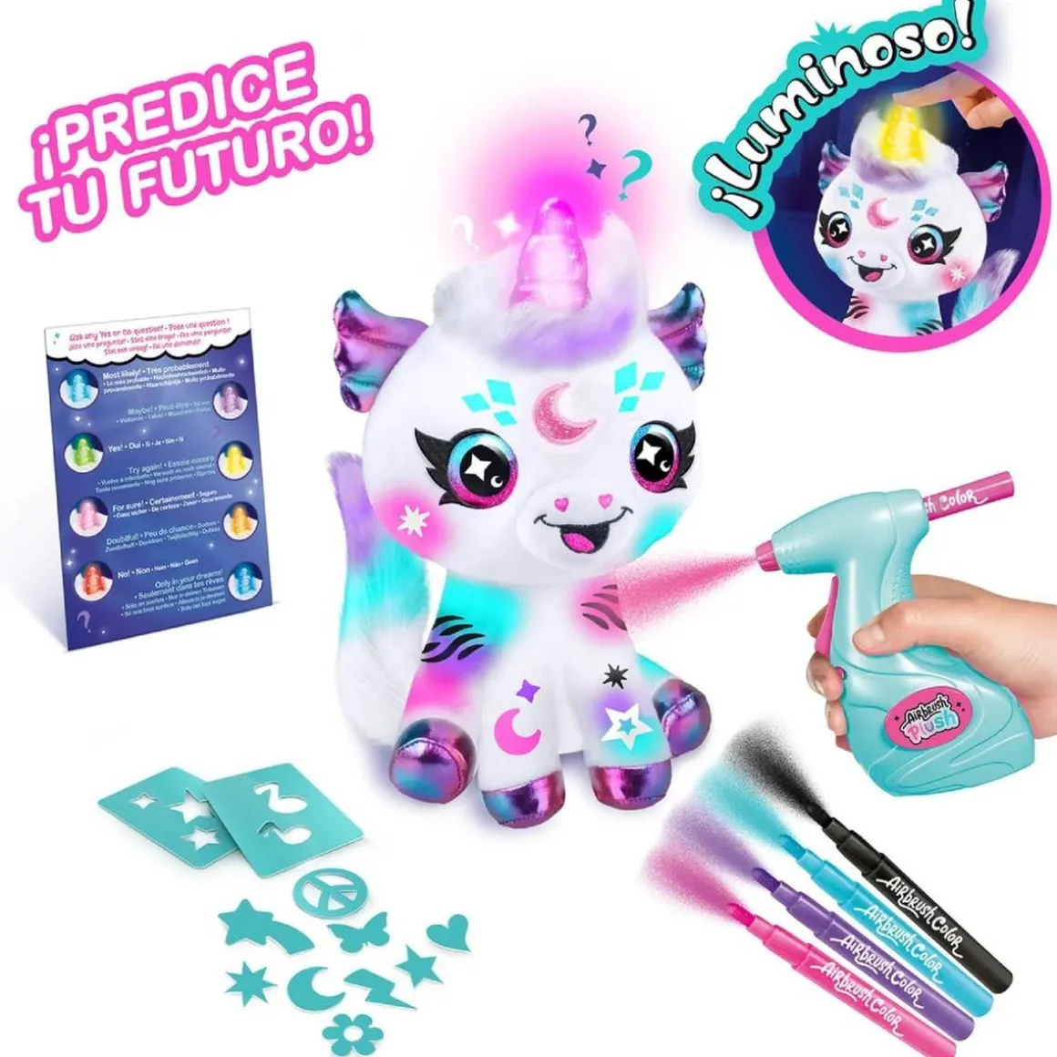 Colorea tu unicornio mágico con cuerno luminoso