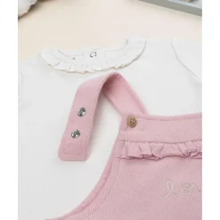 Conjunto bebé con peto rosa